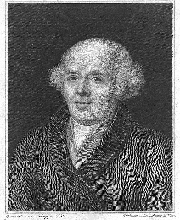 friedrich hahnemann. line engraving by l. b wellcome